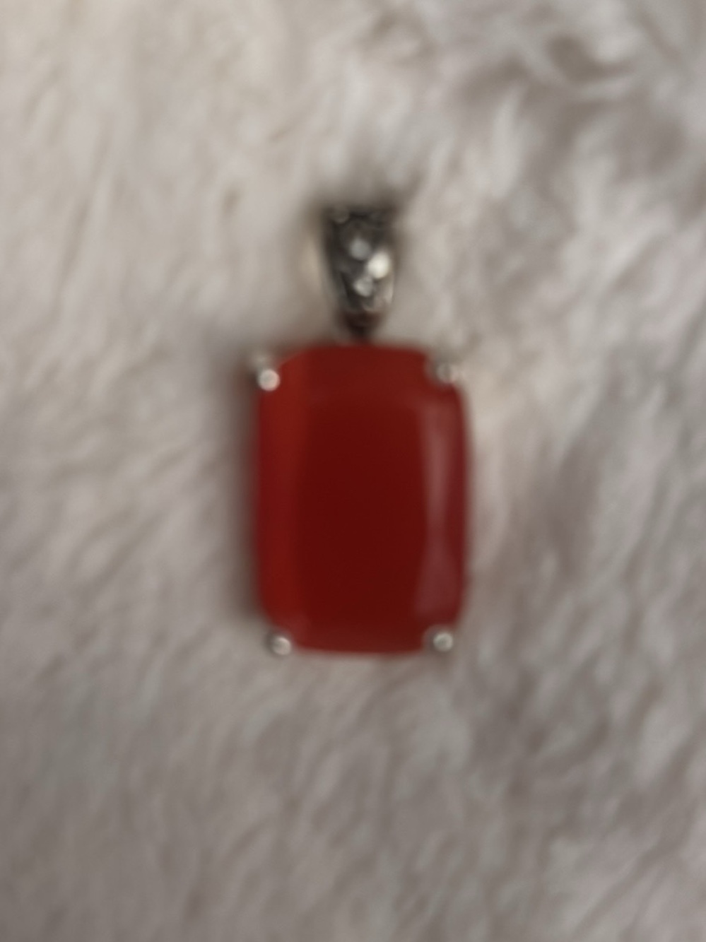 Elegant orange Rectangular fire opal Gemstone Pendant Necklace